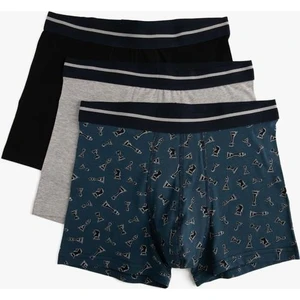 3'lü Boxer Seti Oyun Baskılı Çok Renkli