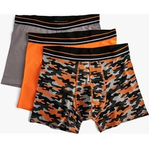 3'lü Boxer Seti Kamuflaj Baskılı Çok Renkli