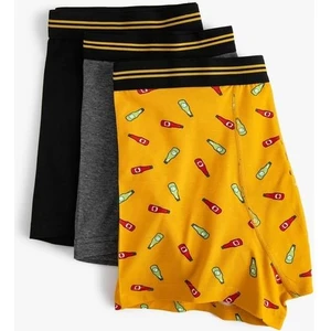 3'lü Boxer Seti Baskılı Çok Renkli