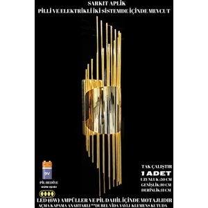 sarkıt gold Duvar Pilli Aplik Sarkıt Aydınlatma Altın LED Duvar Lambası Gold Renk