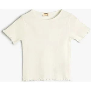 Basic Tişört Kısa Kollu Bisiklet Yaka Ribanalı Pamuklu