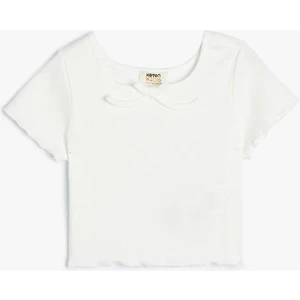 Crop Tişört Kısa Kollu Ribanalı Pamuklu