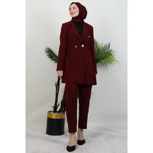 Blazer Ceket Takım Bordo