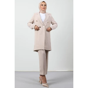 Blazer Ceket Takım Bej
