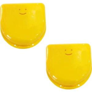 Diş Protez Kutusu - Diş Saklama  - Kabı  Büyük Boy 2 Adet ( Sarı)