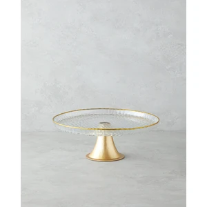 Golden Glow Cam Kek Standı 28 cm Şeffaf-Gold