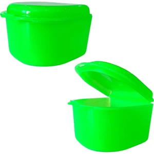 Diş Protez Kutusu - Diş Saklama  - Kabı  Büyük Boy 2 Adet ( Yeşil)