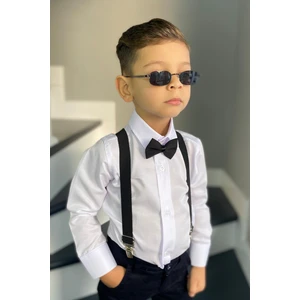Erkek Çocuk Beyaz Gömlek Siyah Askı Papyon Takım