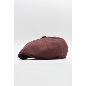 İngiliz Stili London Yazlık Kasket Şapka Bordo