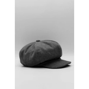 Siyah Bayan Şapka Kadın Kasket Yün Flat Cap