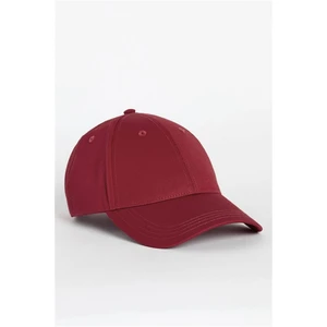 %100 Pamuk Kadın Şapka Metal Kilitli Gabardin Kep-Bordo