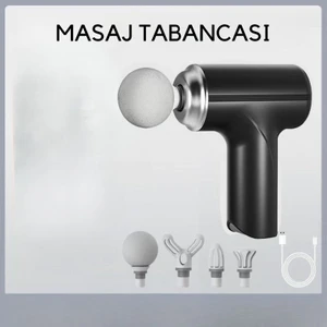 Masaj Tabancası Sporcu Masaj Aleti 6mm 4 Farklı Başlık Şarjlı Profesyonel Masaj Aleti TP-1028