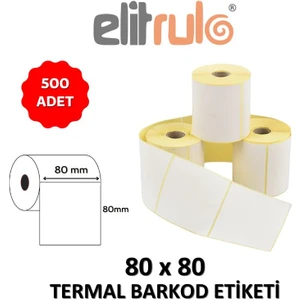 Elitrulo Barkod Etiketi 80X80 Termal - 500 Adet