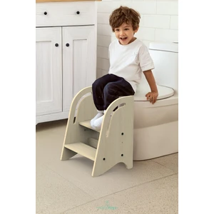 Mini Basamak Öğrenme Kulesi StepIn High - Natural - Banyo Yükseltme Basamağı ve Tuvalet WC Eğitimi Basamağı