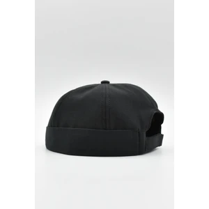 Siyah Keten Yazlık Cap Docker Şapka