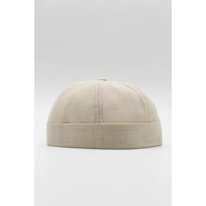 Ekru Keten Yazlık Cap Docker Şapka