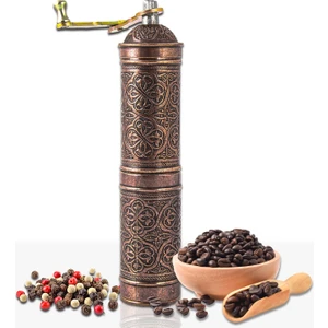 Glıos Bakır Zamak Karabiber, Kahve, Çörek Otu Ve Haşhaş El Değirmeni Öğütücü Grinder 22 Cm