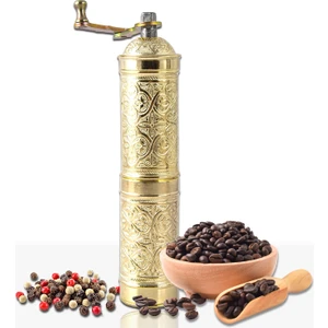 Glıos Sarı Zamak Karabiber, Kahve, Çörek Otu Ve Haşhaş El Değirmeni Öğütücü Grinder 22 Cm