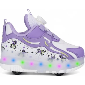 Rocky Patenli Çocuk Ortopedik Işıklı Tekerlekli Patenli Spor Kaykay 4 Tekerli Ayakkabı