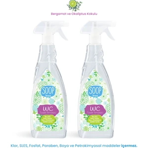 Soop Home Tuvalet Temizleyici 2 x 800 ml |  Bergamot ve Okaliptus Kokulu | Vegan