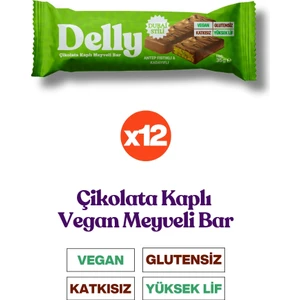 12 Adet Çikolata Kaplı - Antep Fıstıklı & Kadayıflı Meyveli Bar 35G