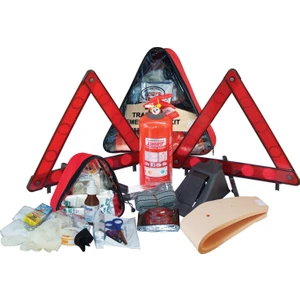 TüvTürk Uyumlu Autokit Üçgen Trafik Seti Bez Çantalı + Karayollarına Uygun İlk Yardım