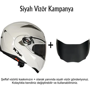 Çene Açılır Kask Ekstra Yedek Siyah Cam