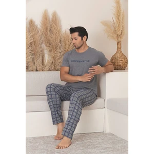 Erkek Ekose Desenli Kısa Kol Pijama Takım