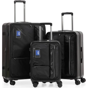 Ccs 730 Kumaş & Polikarbon 3 Lü Valiz Seti