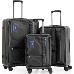 Ccs 730 Kumaş & Polikarbon 3 Lü Valiz Seti