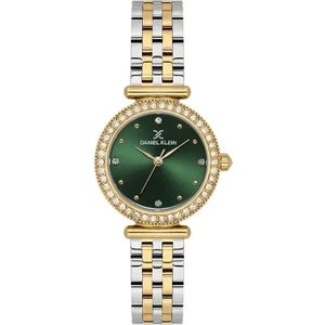 Daniel Klein DK.1.13948-4 3 Atm Suya Dayanıklı Çelik Kordon Taşlı Tasarım Gümüş-Altın Kadın Kol Saati