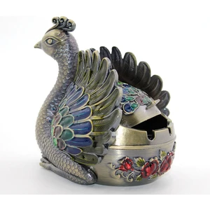 Metal Tavuskuşu Figürü Küllük