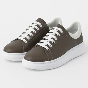 Dark Kahve Ortopedik Spor Bayan Ayakkabısı %100 Deri