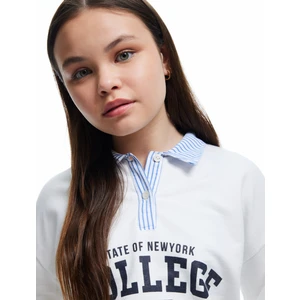 Uzun Kollu Gömlek Yaka Oversize Sweatshirt