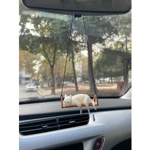 Salıncaklı Uyuyan Kedi Araba Dikiz Ayna Süsü