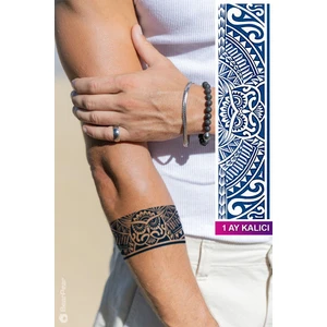 1 Ay Kalıcı Şerit Dövme Kol Bacak Bilek Dövmesi Armband Geçici Dövme