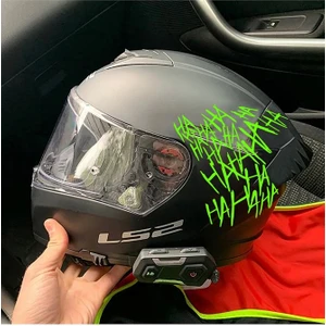 Ha Ha Ha Ha Yazı Motor Kask Araba Oto Sticker Yeşil