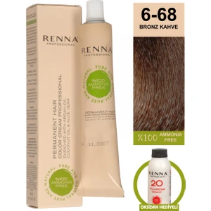 Amonyaksız Bitkisel Yıpranmış Saçlar İçin Saç Boyası 6-68 Bronz Kahve 60 ml