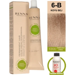Amonyaksız Bitkisel Yıpranmış Saçlar İçin Saç Boyası 6-B Koyu Bej 60 ml