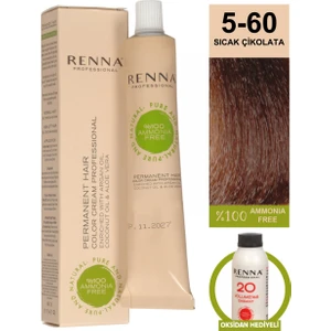 Amonyaksız Bitkisel Yıpranmış Saçlar İçin Saç Boyası 5-60 Sıcak Çikolata 60 ml