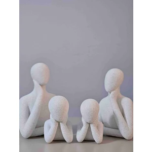 Düşünür Aile Biblo 4'lü Set Özel Granit Desenli Dmrz Home