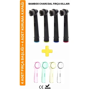 5D NEW WHITE Oral B Uyumlu Bamboo Charchoal Döner Başlık