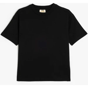 Basic Oversize Tişört Kısa Kollu Bisiklet Yaka Pamuklu