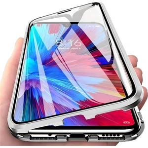 Huawei P30 Lite Uyumlu Kılıf Önü Açık Arkası Temperli Camlı Manyetik Adsorpsiyon Darbeye Dayanıklı Kapak