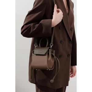 Kanvas Kapaklı Mini Çanta Kahverengi