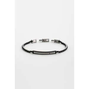Siyah Taş Detaylı Çelik Erkek Bileklik