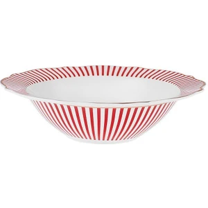 New Romantic Ince Çizgili Kase 17 cm Kırmızı