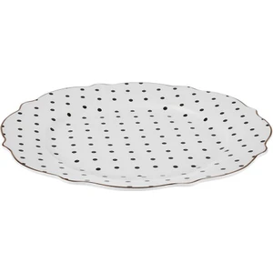 New Romantic Puantiyeli Pasta Tabağı 21 cm Siyah