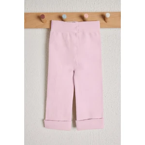Çocuk Pamuklu Tayt Pantolon Açık Pembe