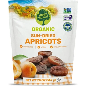 Happy Village Organik Kuru Kayısı - Kayısı Kurusu- Kuru Meyve - Organik Kuru Meyve- Glutensiz- Vegan 567G